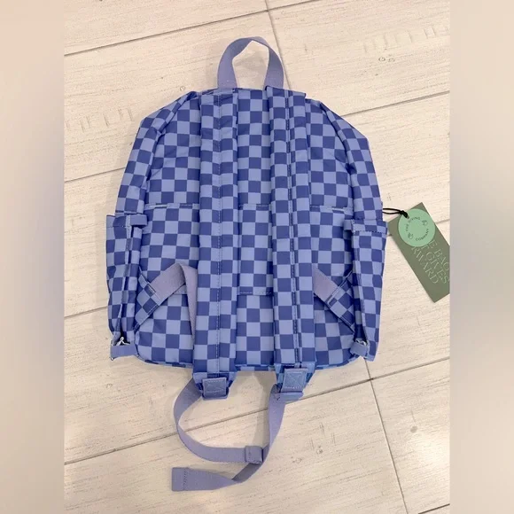 New State Lorimer Lilac and Purple Checkered Mini Backpack NWT